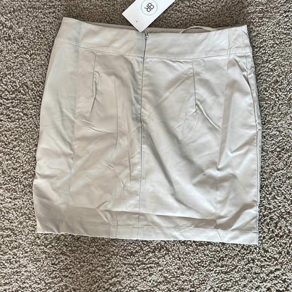 Bare Rags Tan Colored Faux Leather High Waisted Skirt (Small Slit in the front) - Picture 2 of 4